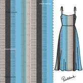 Blue Gray Stripes Fabric Material For Clothing